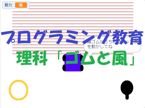 簡単なプログラムでプログラミング教育 理科 ゴムと風の力