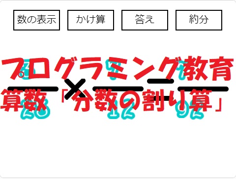 小学生必見 スクラッチの簡単なプログラム 算数の授業 分数のかけ算 割り算