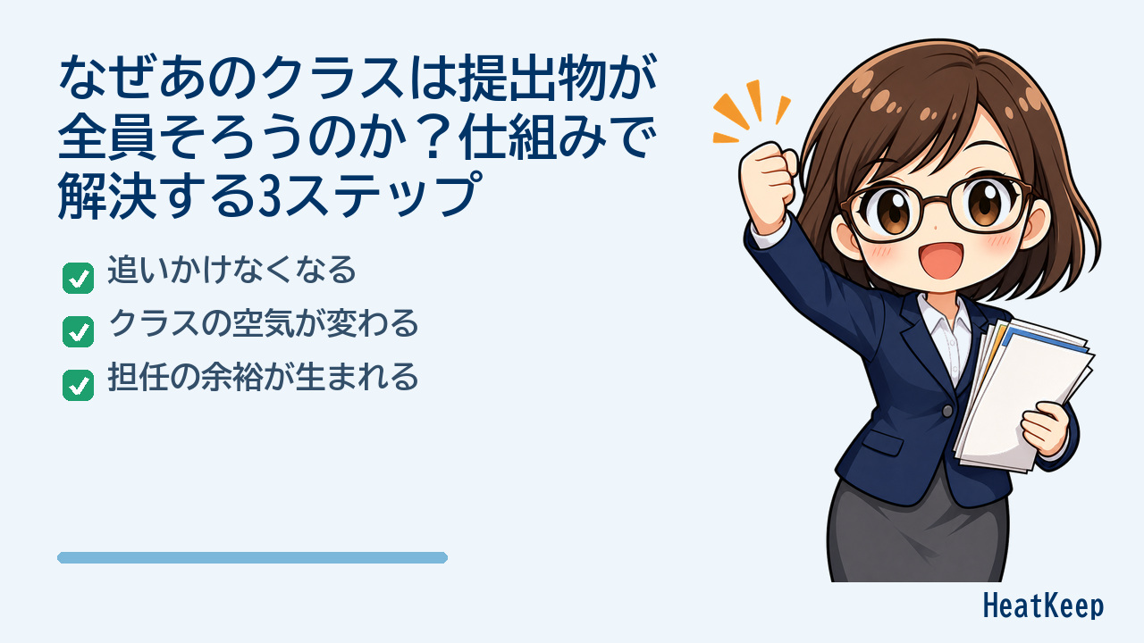 なぜあのクラスは提出物が全員そろうのか?仕組みで解決する3ステップ