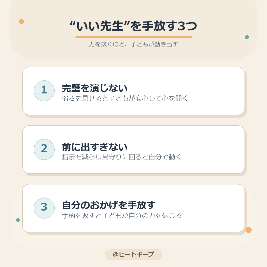 “いい先生”を手放す3つの視点のまとめ図