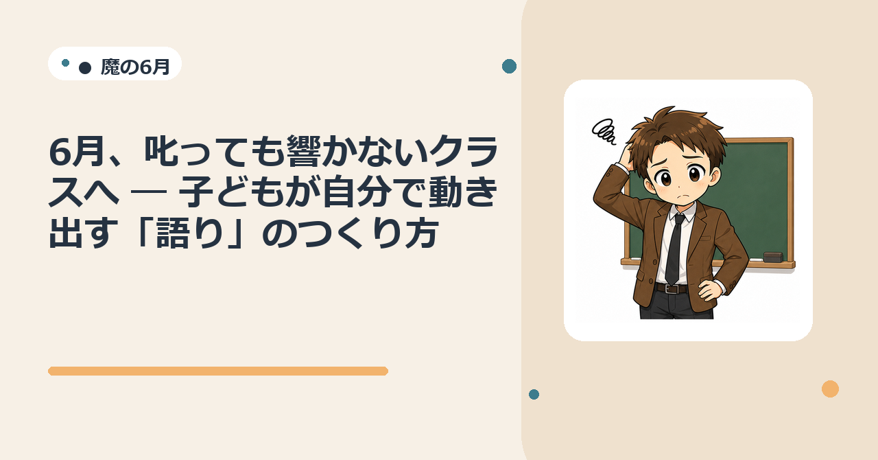 6月、叱っても響かないクラスへ ― 子どもが自分で動き出す「語り」のつくり方