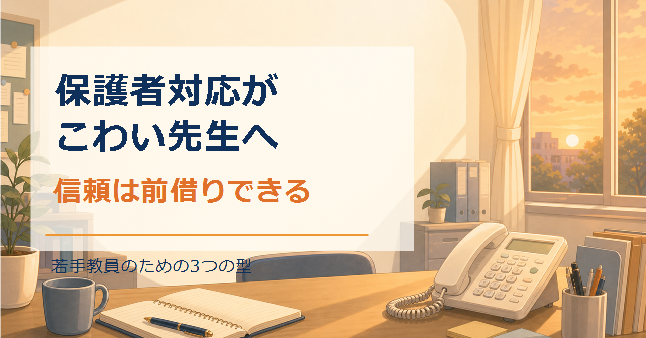保護者対応がこわい先生へ｜信頼は前借りできる3つの型