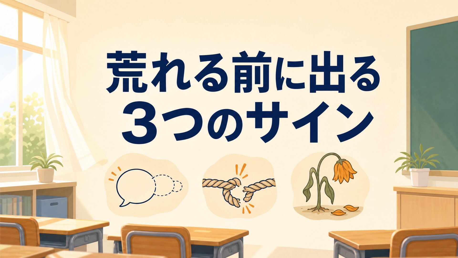 クラスが荒れる前に出る3つのサイン｜慣れの段階で気づく学級経営