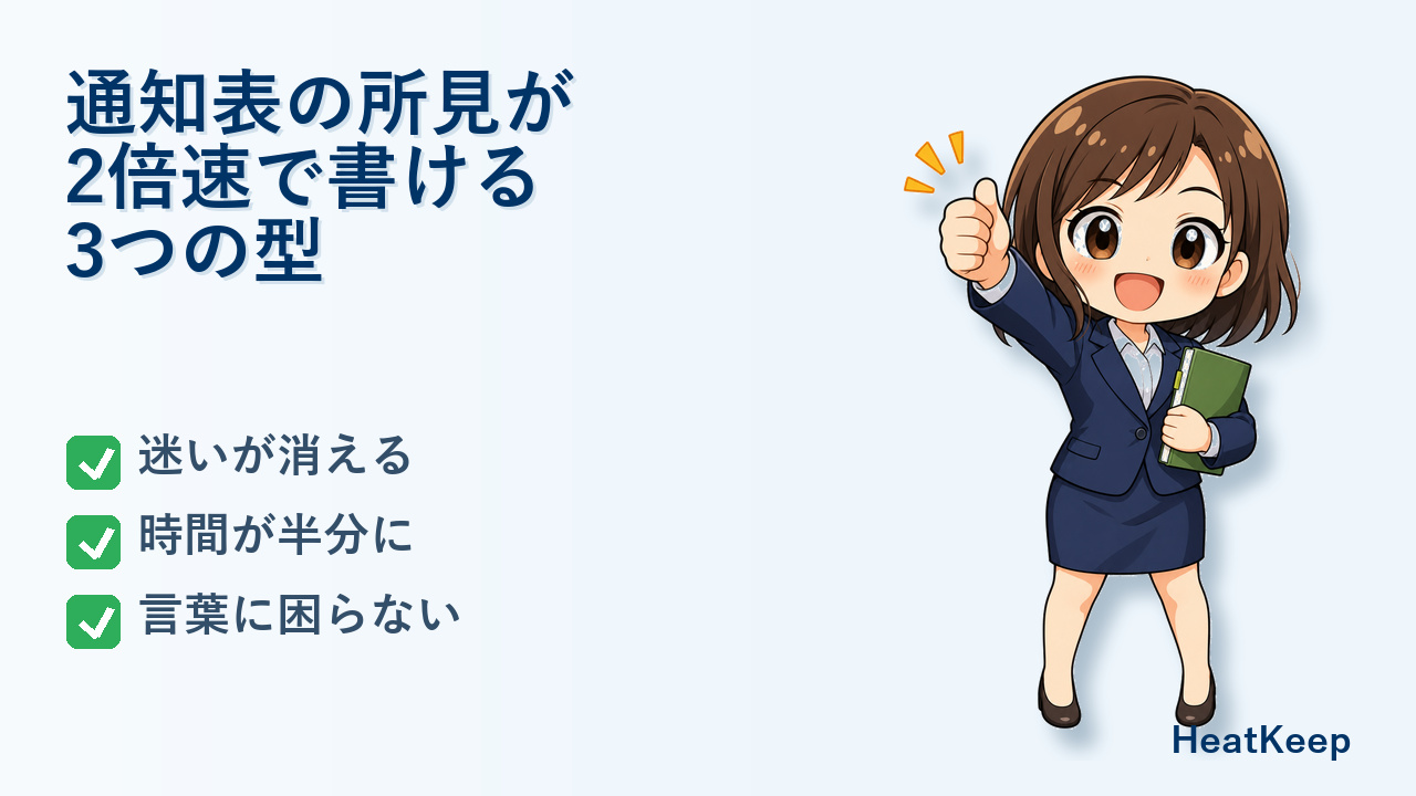通知表の所見が2倍速で書ける3つの型
