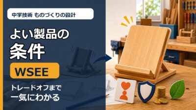 中学技術1年【ものづくりの設計】「よい製品」の条件WSEEとトレードオフをわかりやすく解説
