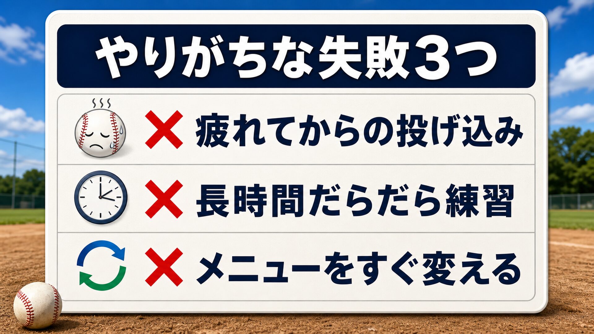 やりがちな失敗3つ