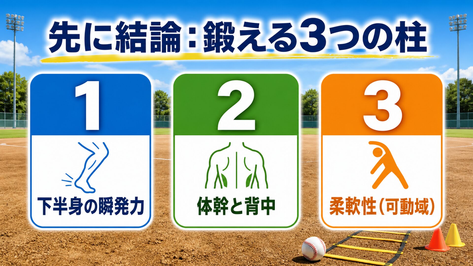 球速を上げる3つの柱