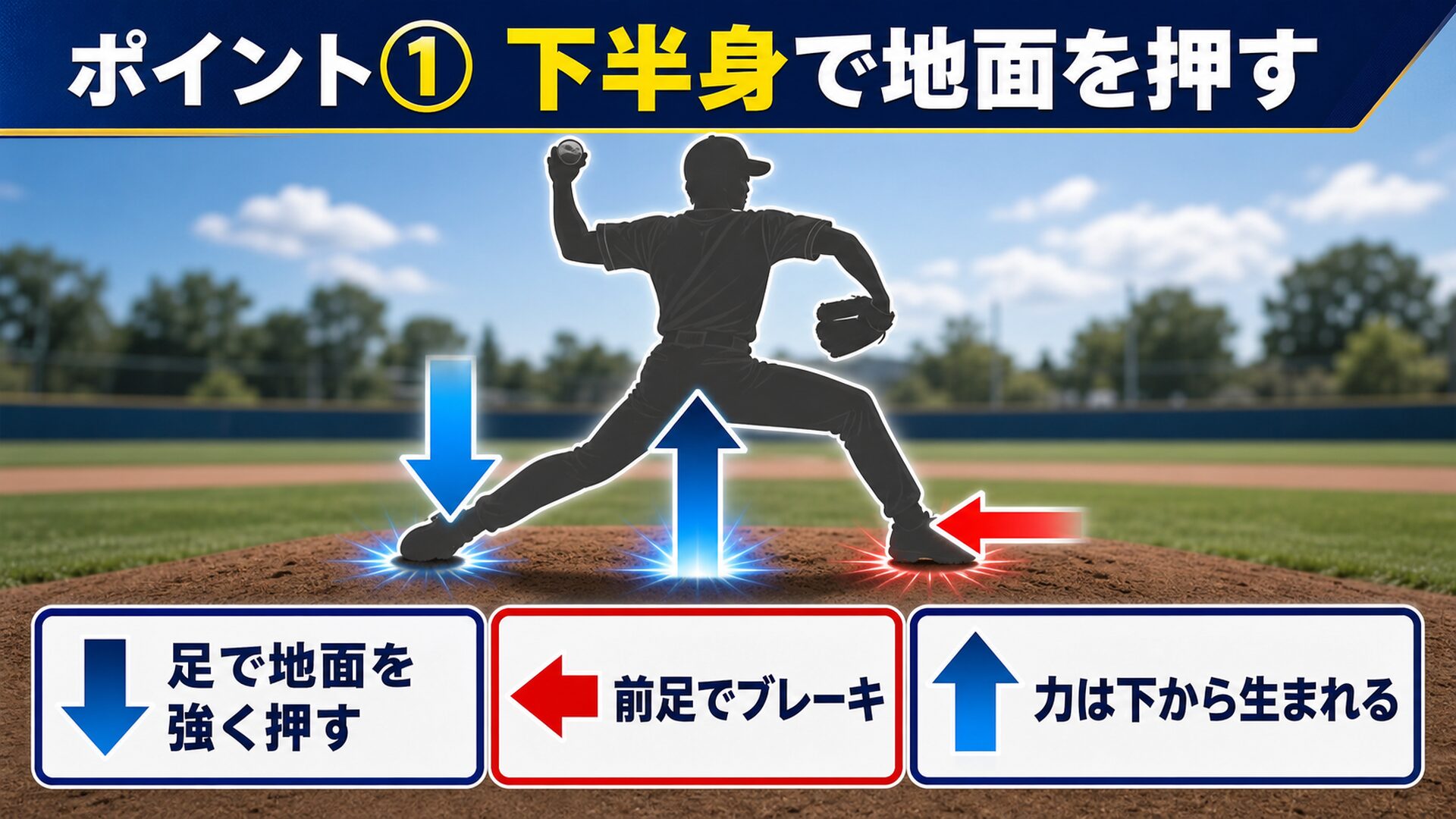 下半身で地面を押す