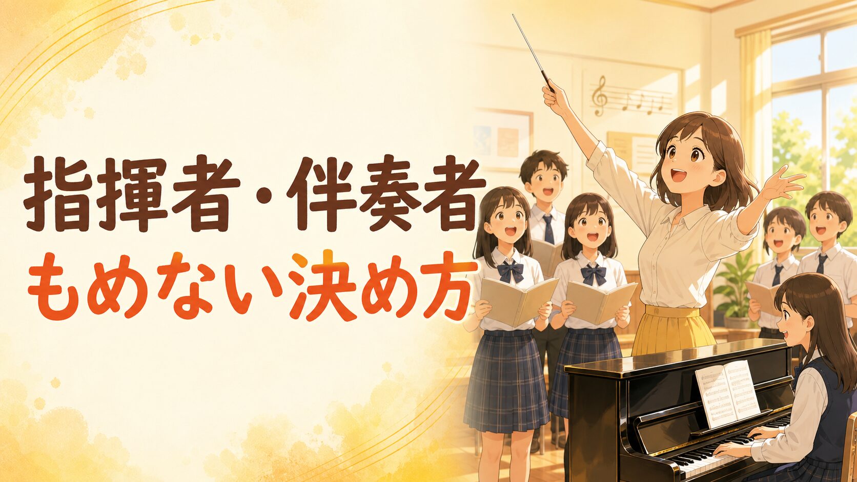 合唱コンクールの指揮者・伴奏者、どう決めていますか? ― もめずに決まり、クラスが本気になる3つの手順