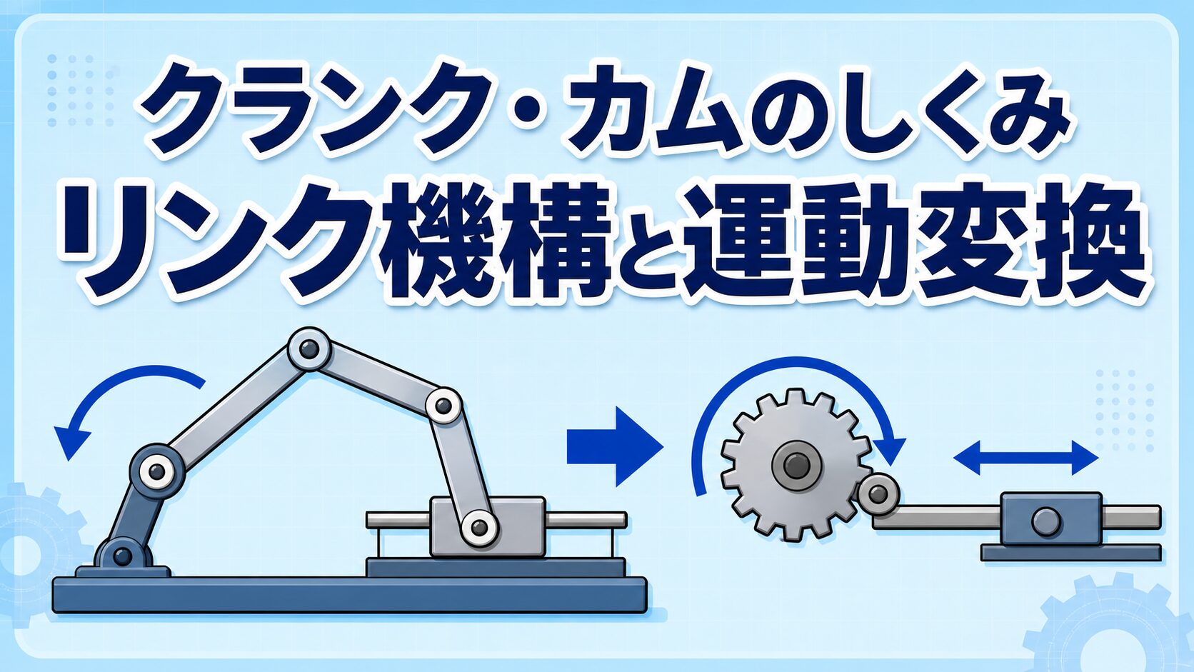 中学技術【リンク機構】クランク・カムのしくみと運動変換をわかりやすく解説