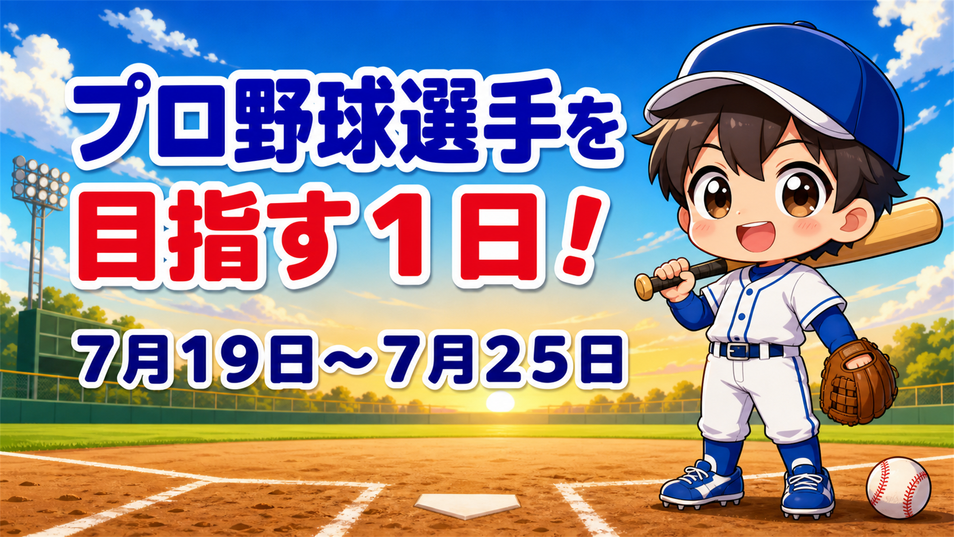 プロ野球選手を目指す1日!7月19日~7月25日