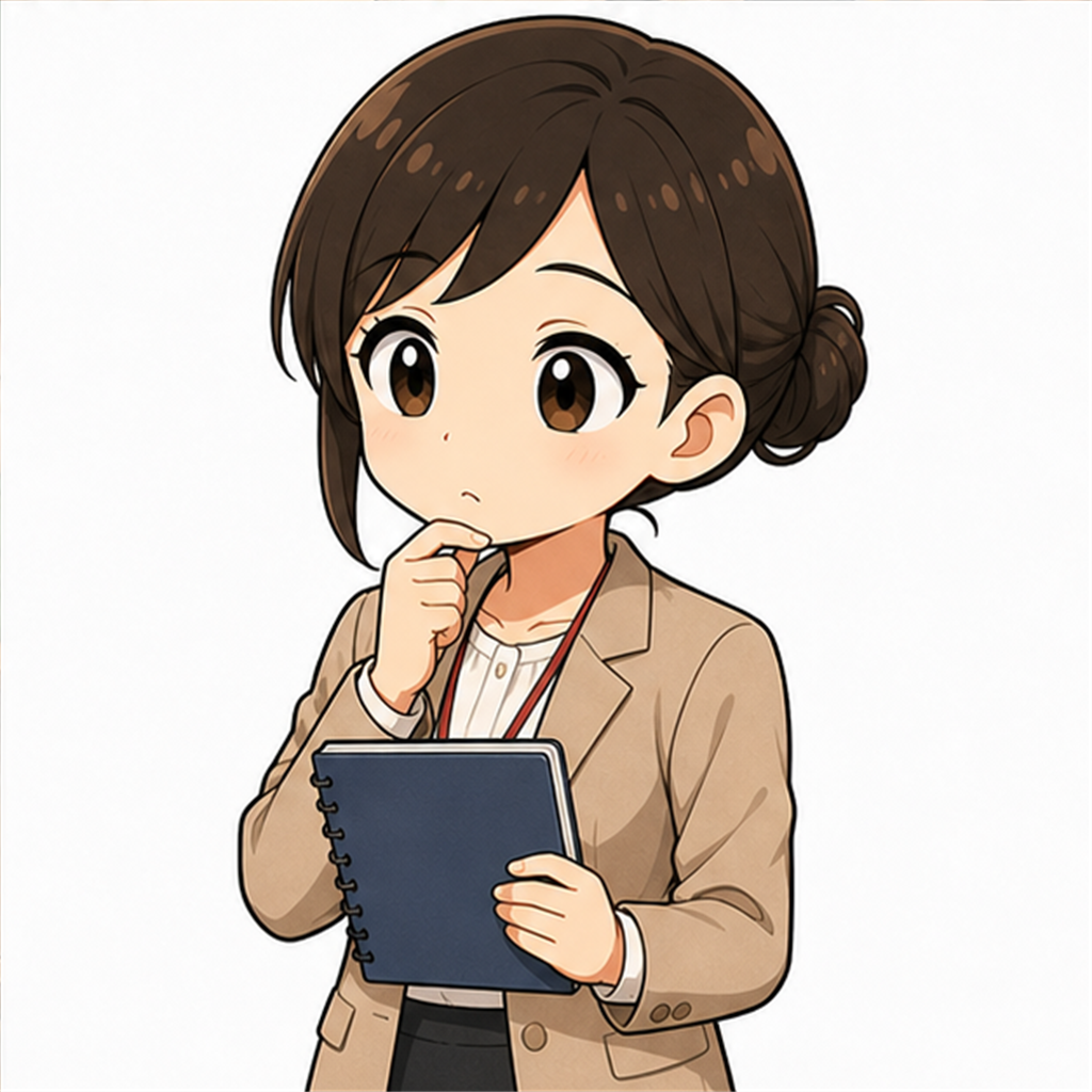 面談の前にノートを開いて準備する先生