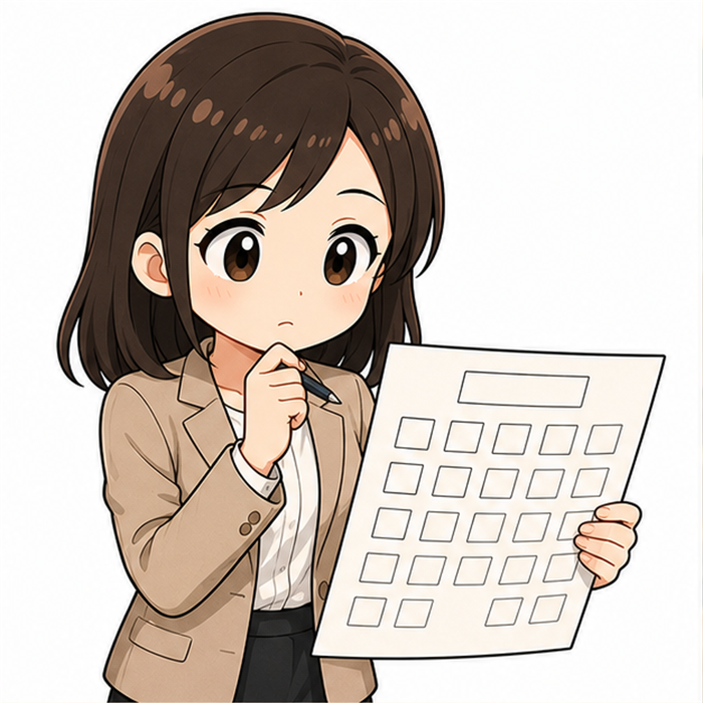 練習の時間配分を書いた紙を見ながら計画を立てる先生