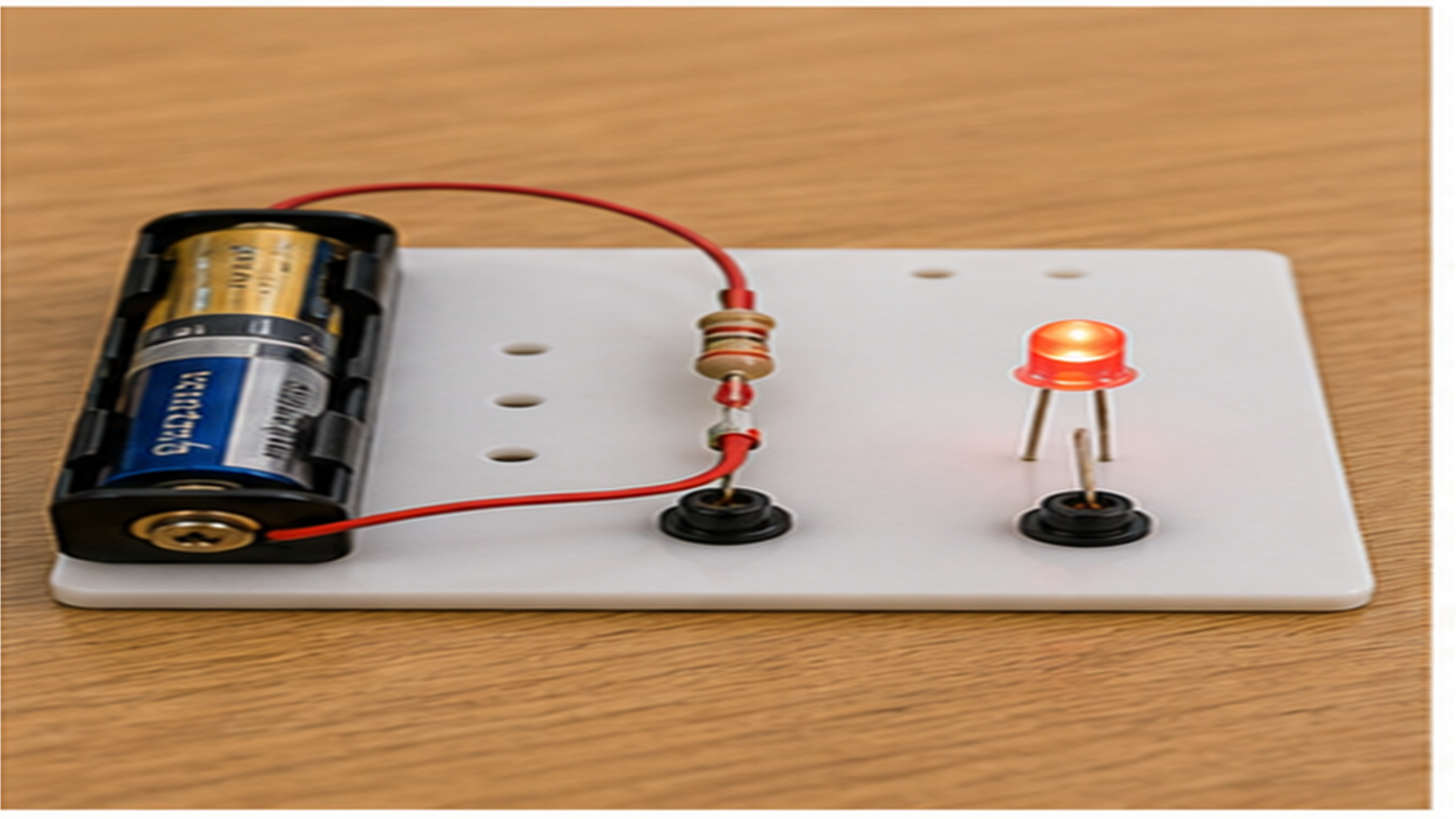 乾電池とLEDをつないだ回路の学習教材