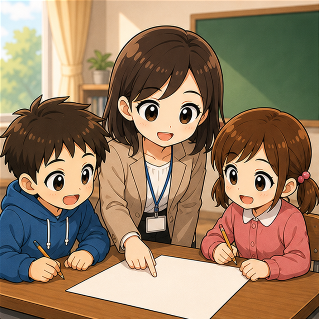 班の子どもたちに声をかけて活動を支える先生