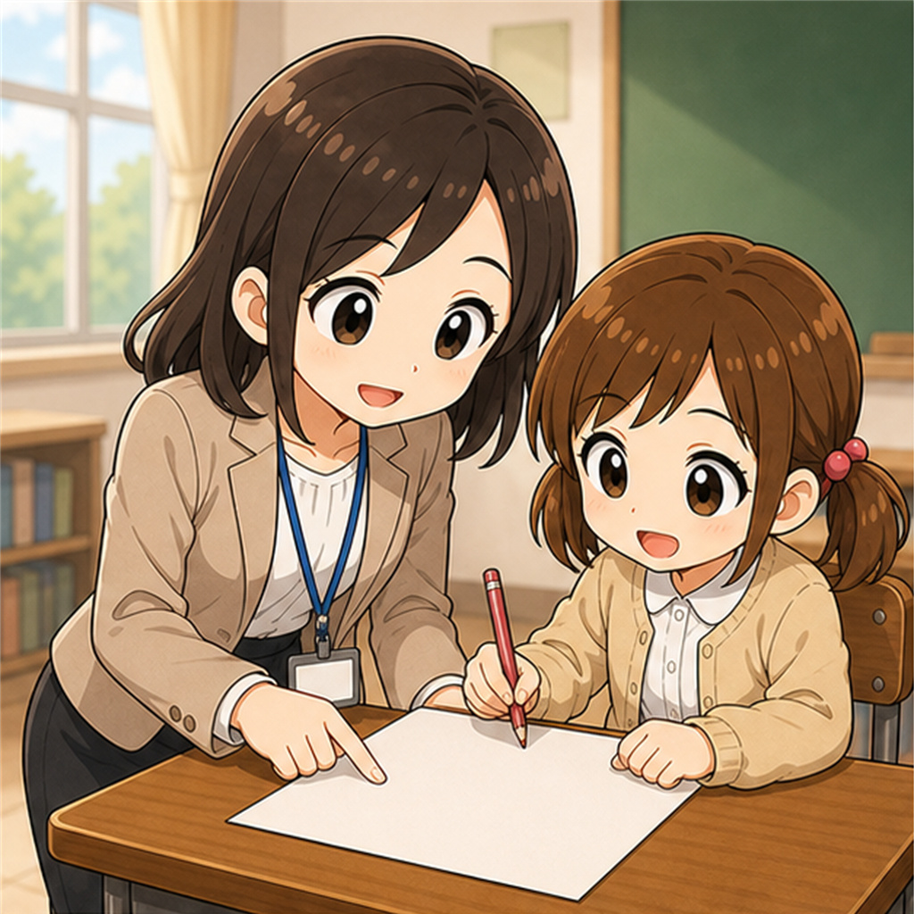 やり方を選べるように子どもへ手立てを示す先生