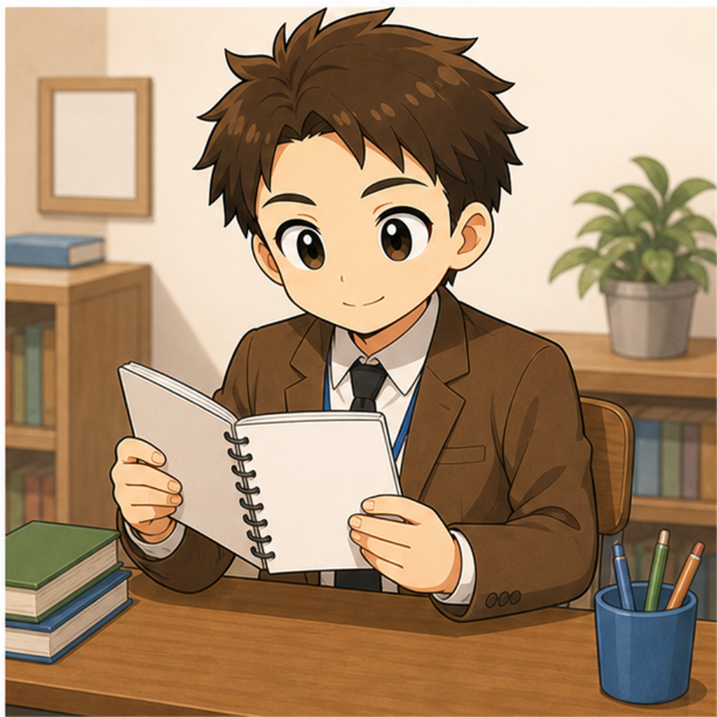記録を確かめながら子どものようすを共有する先生