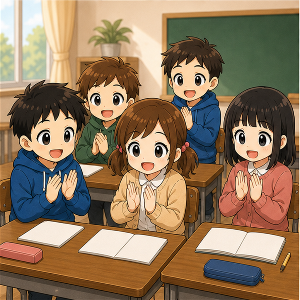 子どもたちが互いのよさを認め合う場面