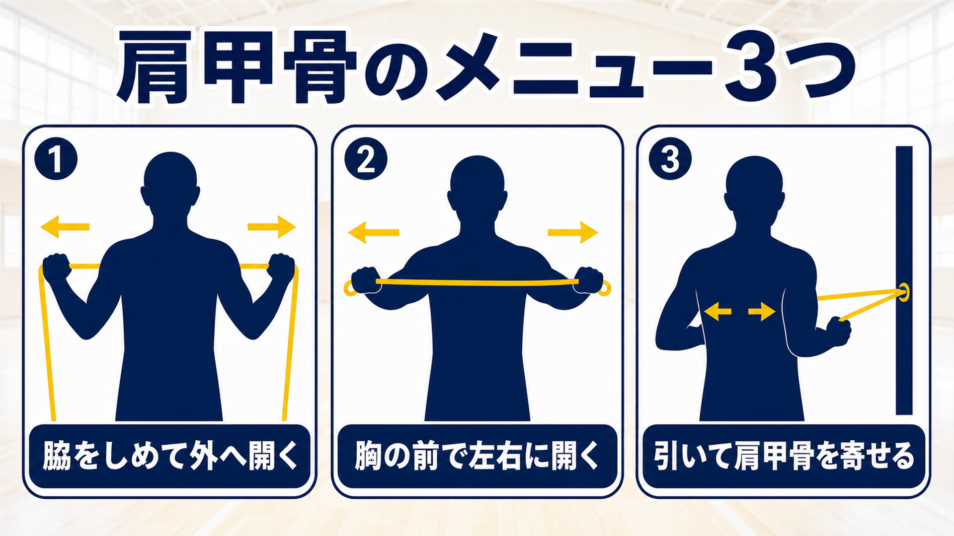 肩甲骨のメニュー3つ