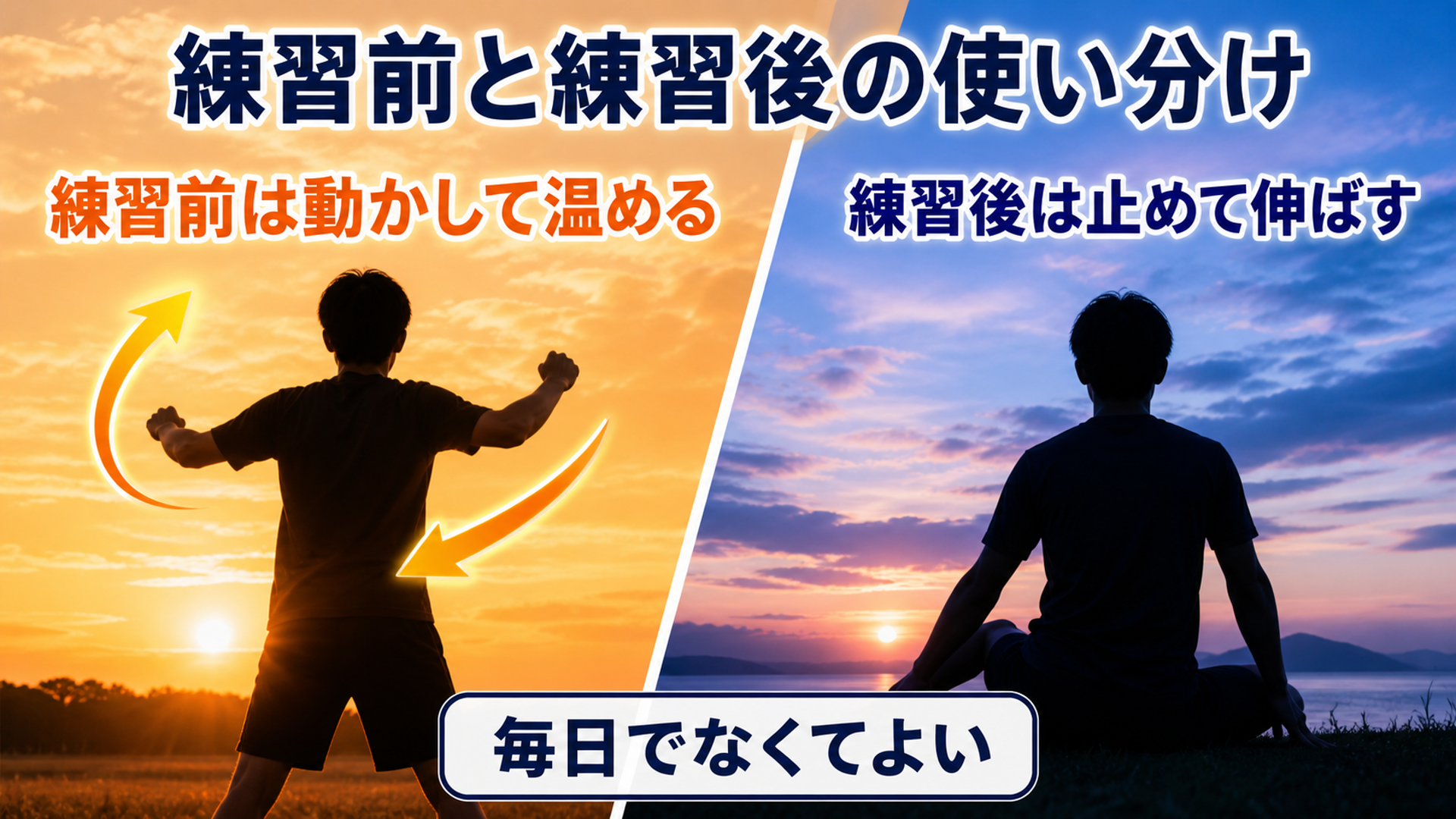 練習前と練習後の使い分け
