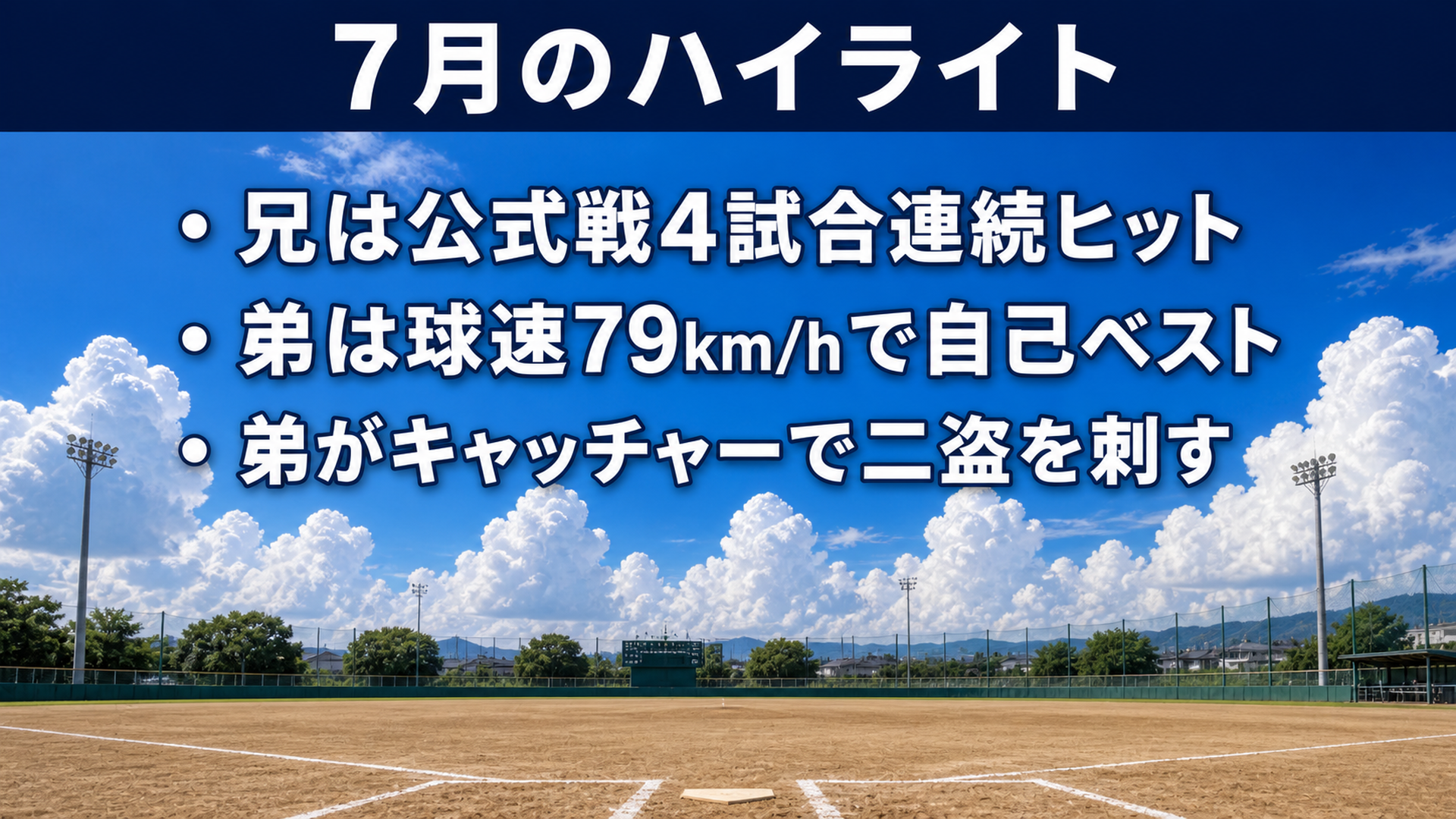 7月のハイライト3つを並べたスライド