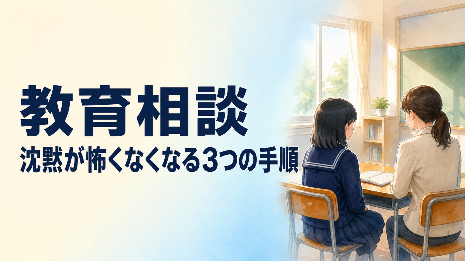 2学期の教育相談、何を話せばいいか分からない先生へ ― 沈黙が怖くなくなる3つの手順
