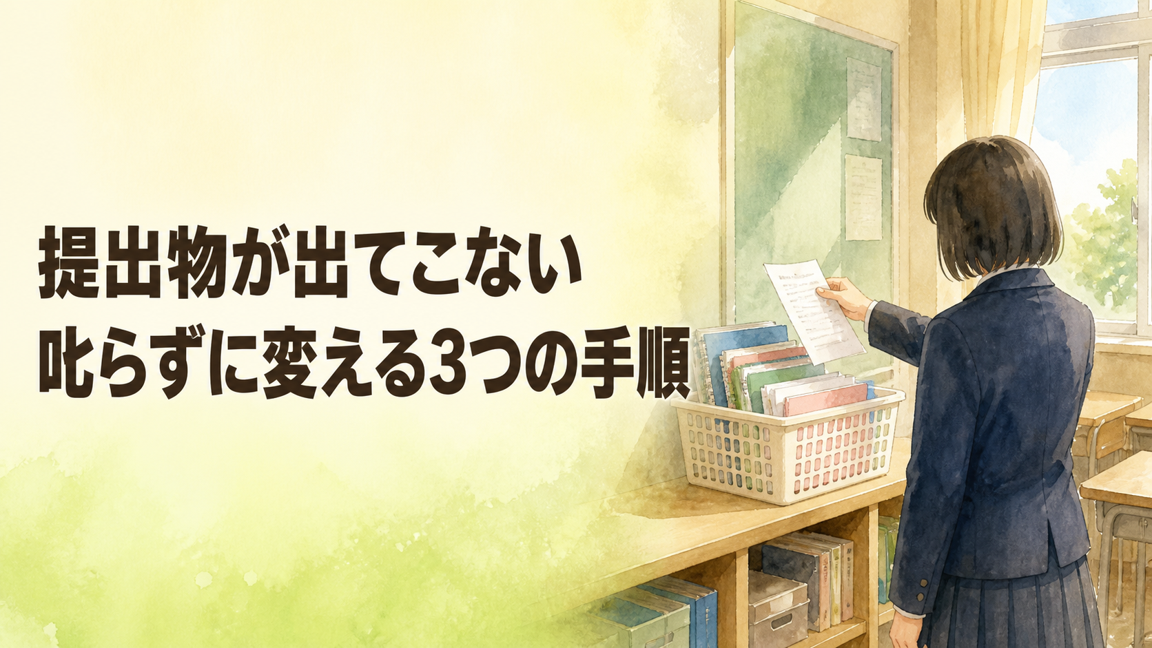 2学期、提出物が出てこないクラスへ ― 叱らずに「出せる仕組み」をつくる3つの手順