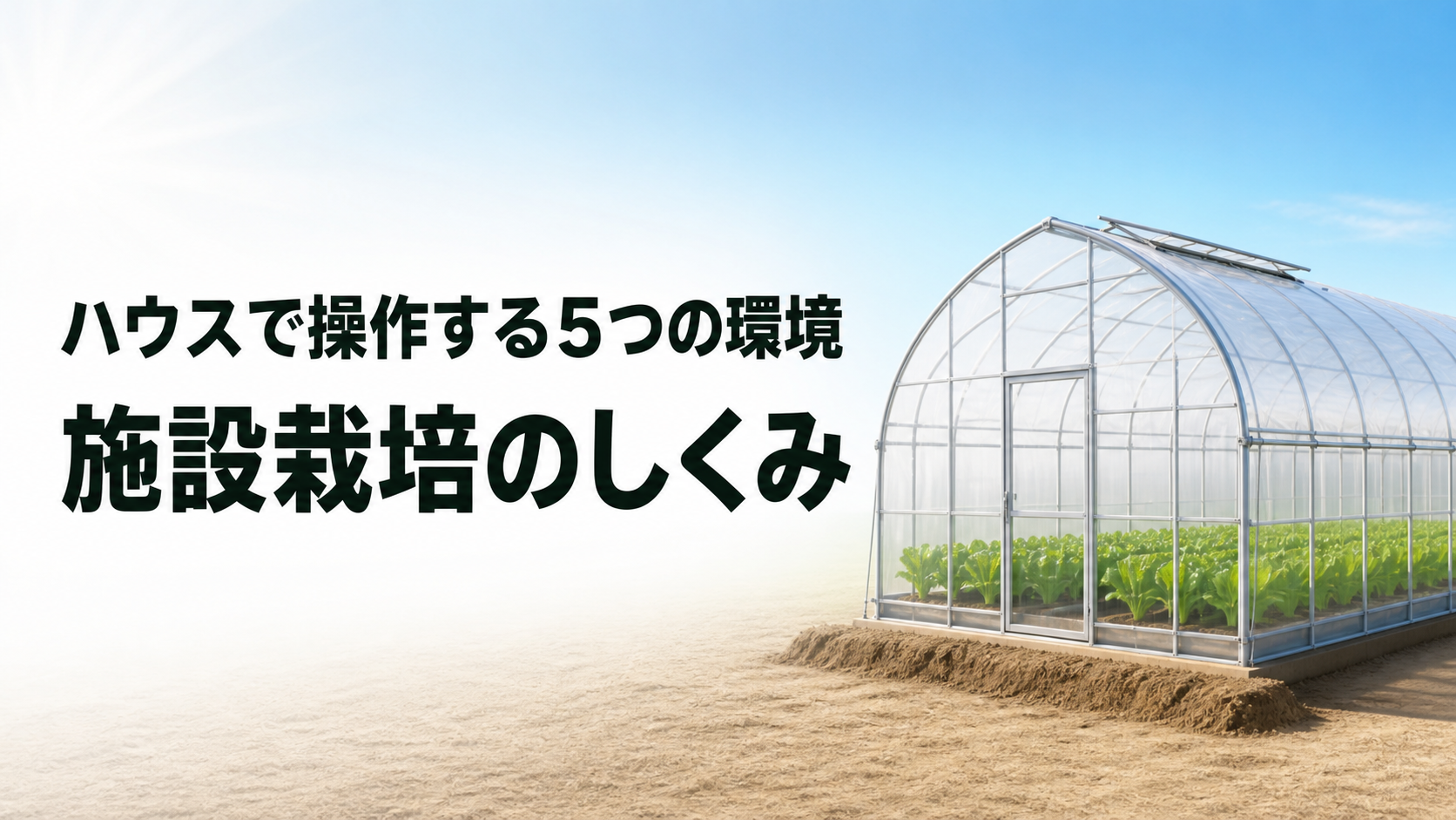中学技術【施設栽培のしくみ】ハウスで操作する5つの環境と露地栽培との違いをわかりやすく解説