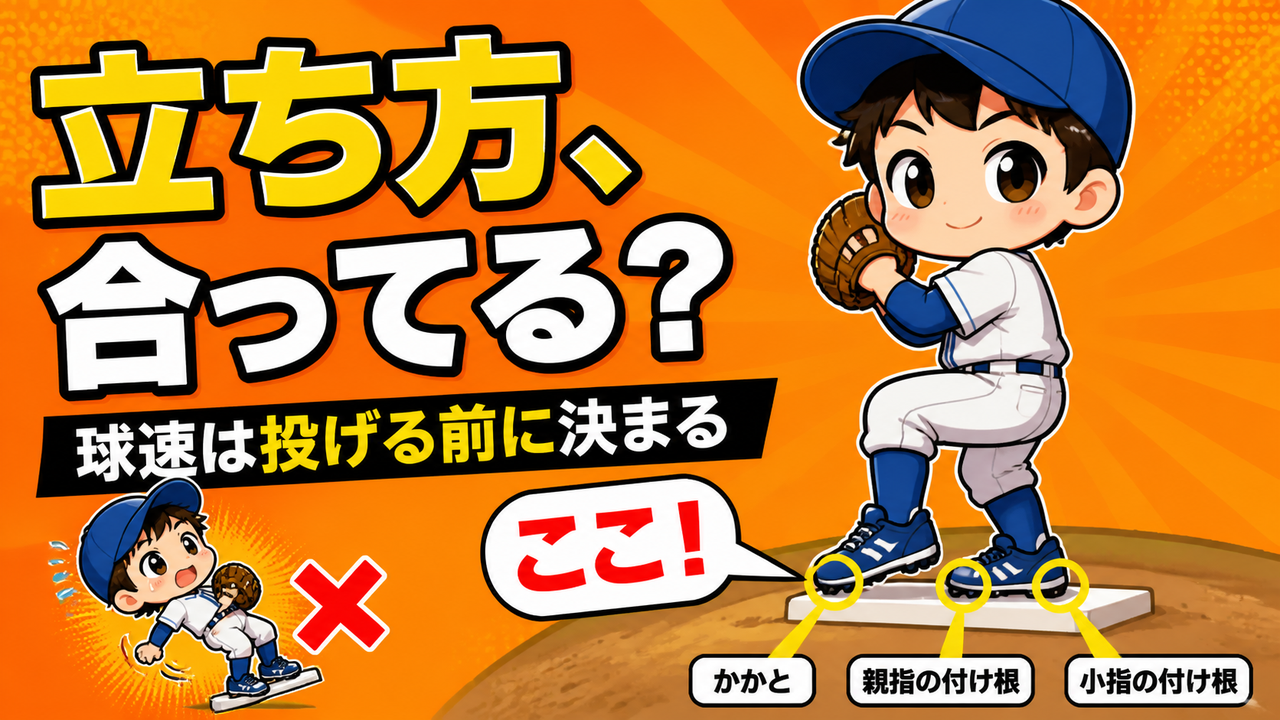 【野球のコツ】球が速い子は、投げる前の立ち方が違う｜セットポジションの重心3チェック｜プロ野球選手への道