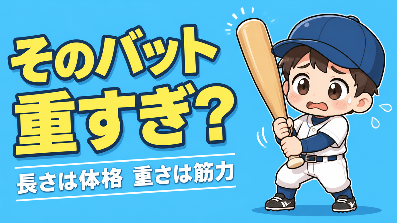 【親のための野球】バットは「今ちょうど振れる重さ」で選ばない｜長さは体格・重さは筋力で決める道具えらび｜プロ野球選手への道
