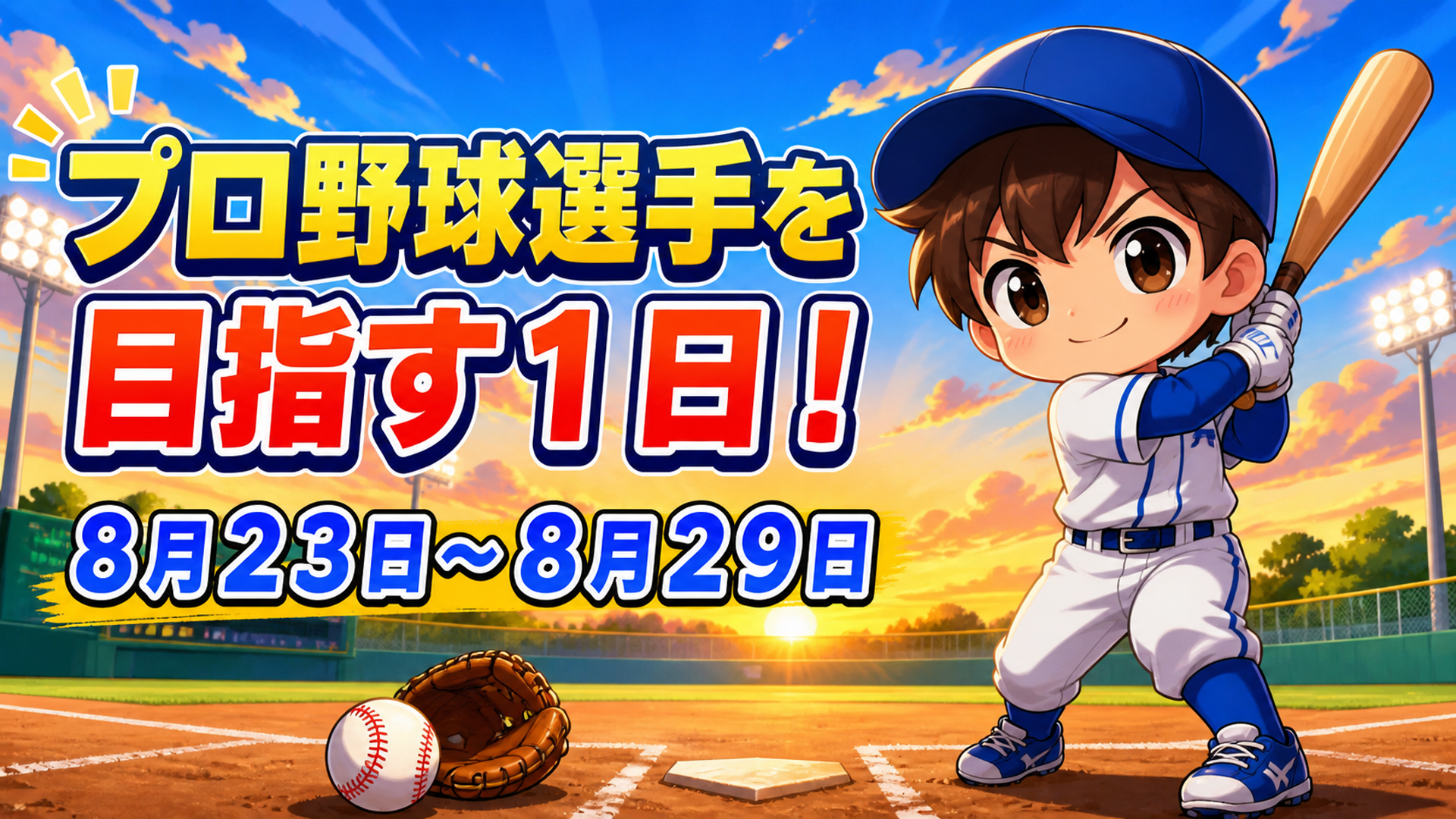 プロ野球選手を目指す１日！８月２３日～８月２９日