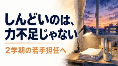 2学期がしんどい若手担任へ｜ひとりで抱え込まない3つの手立て【中学校の学級経営】