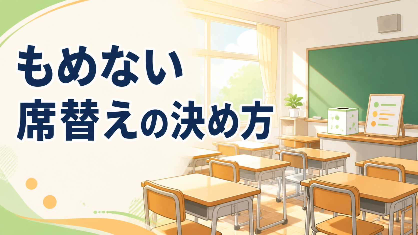 2学期の席替え、くじ引きだけで決めていませんか ― もめずにクラスが動き出す3つの手順