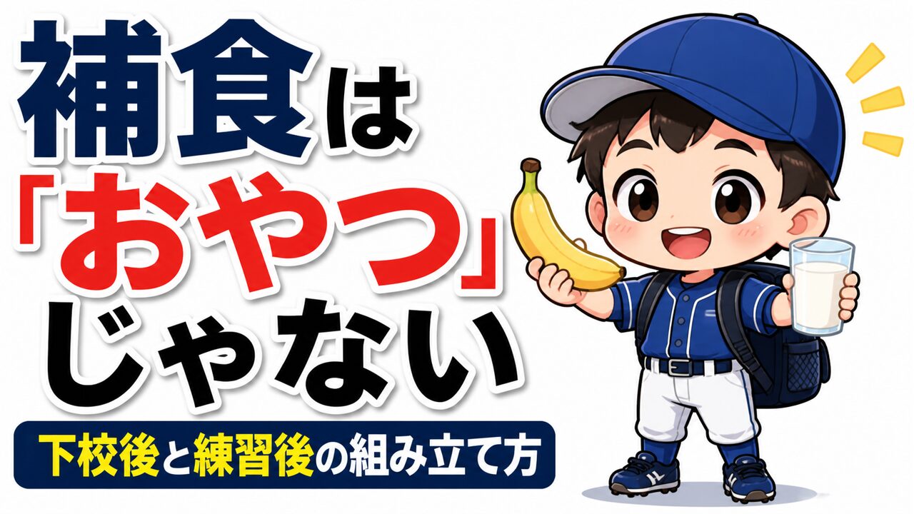 【親のための野球】補食は「おやつ」ではなく４回目の食事｜下校後と練習後の組み立て方と食品リスト