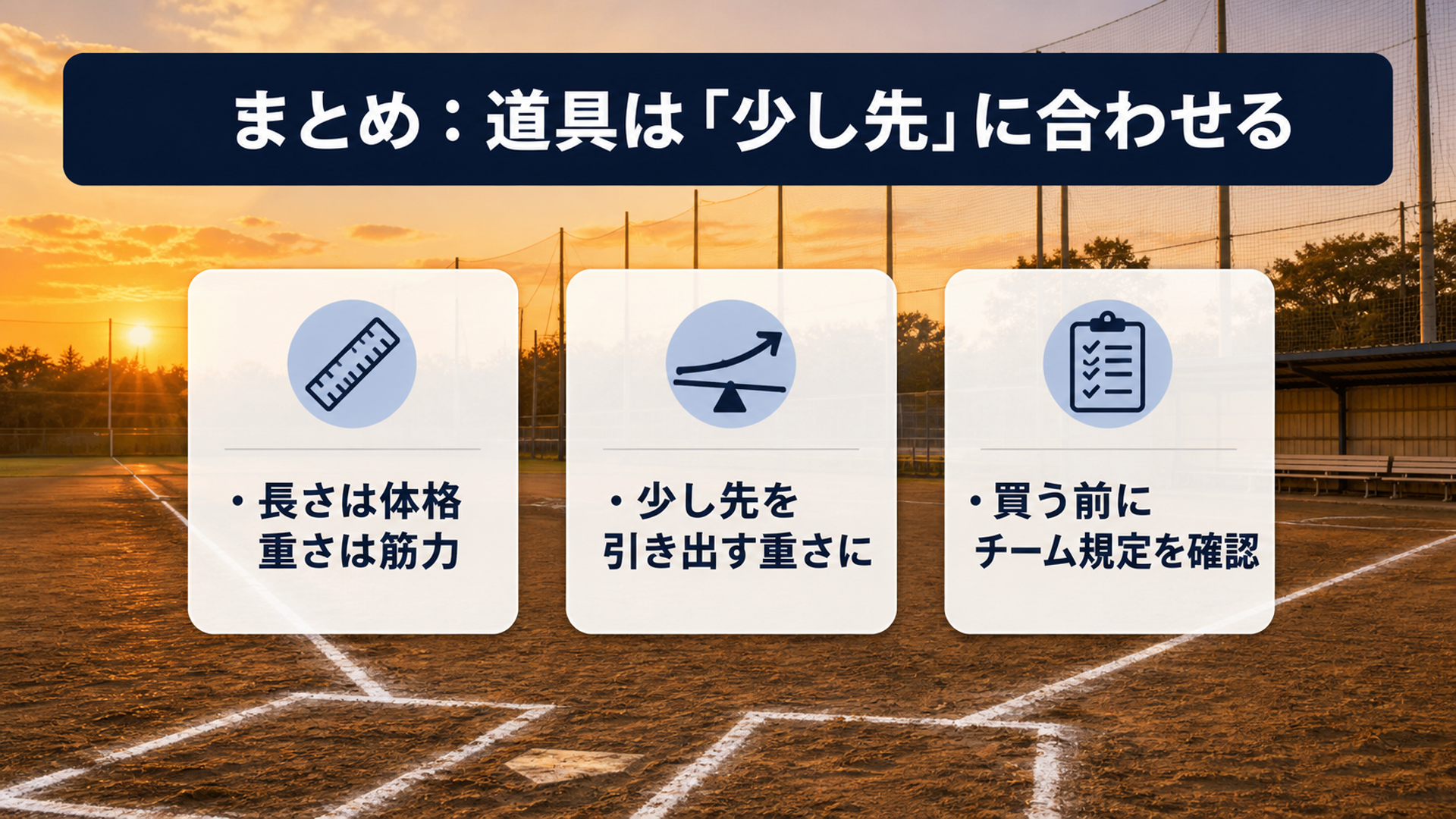 まとめ：道具は「少し先」に合わせる