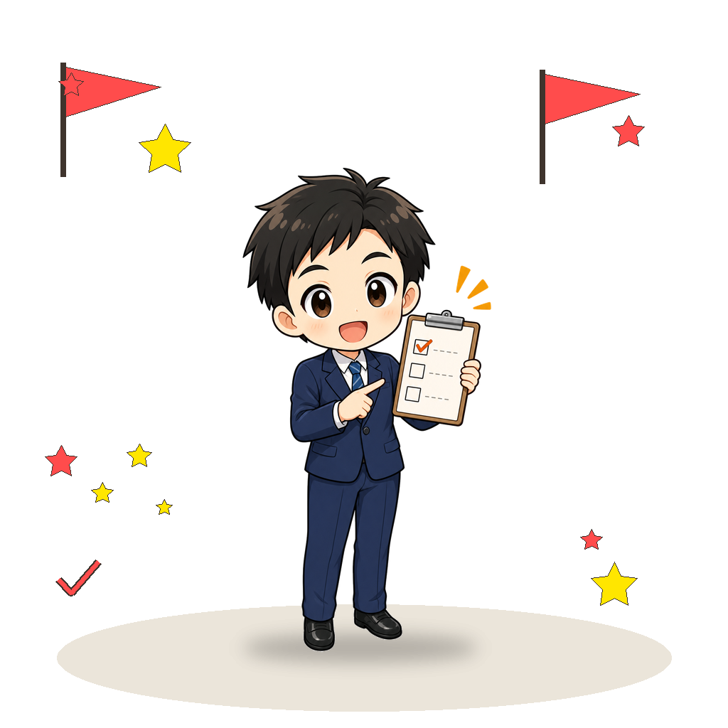 そろえる点を一つずつ確認していく先生