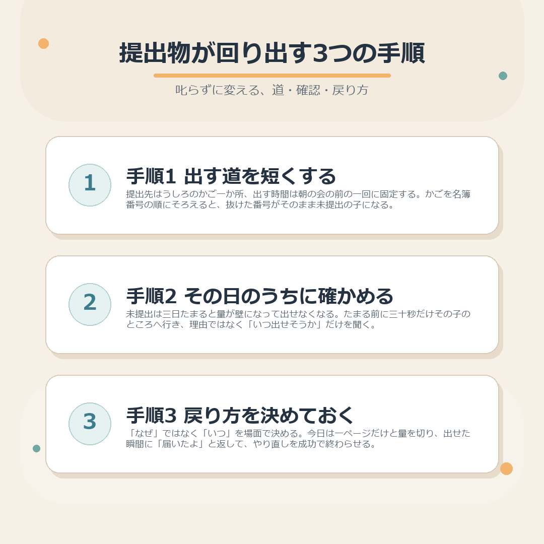 提出物が回り出す3つの手順のまとめ