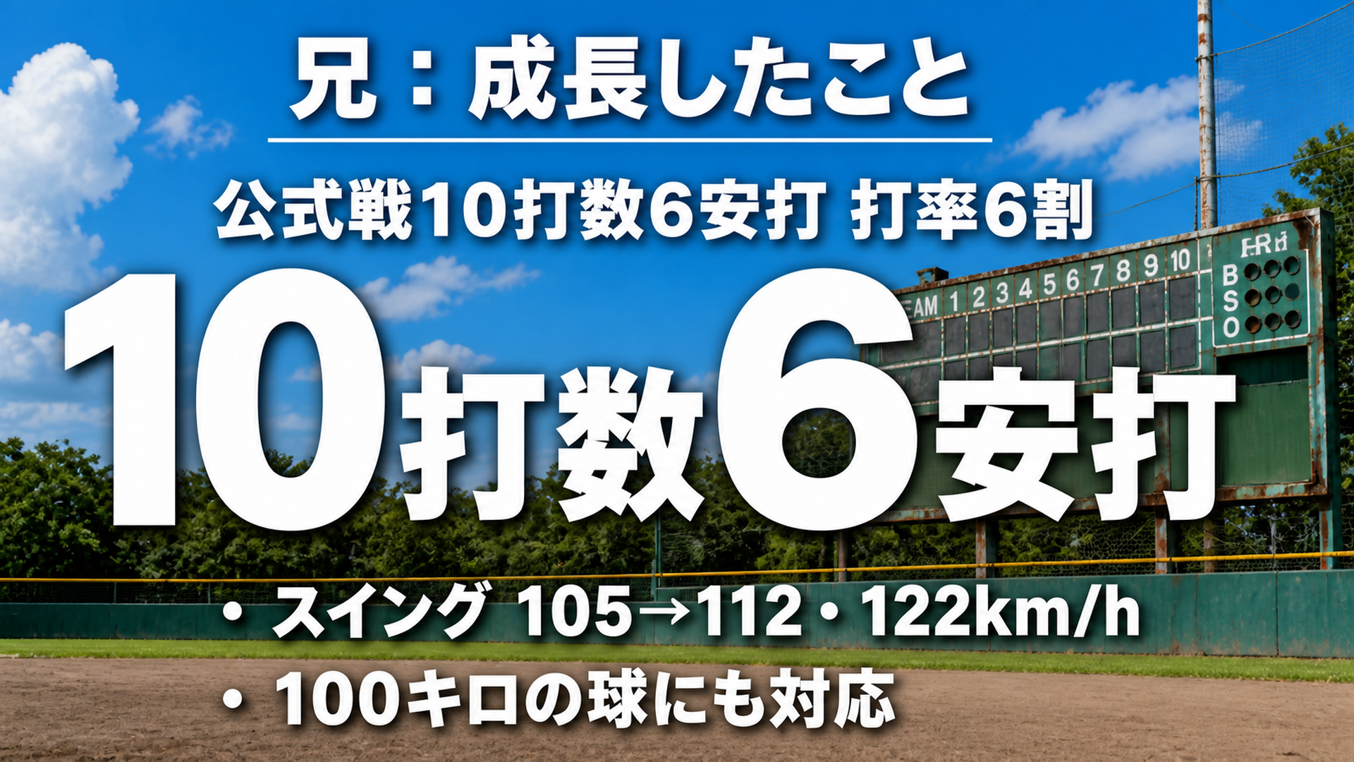 兄の成長した点を数字で示すスライド