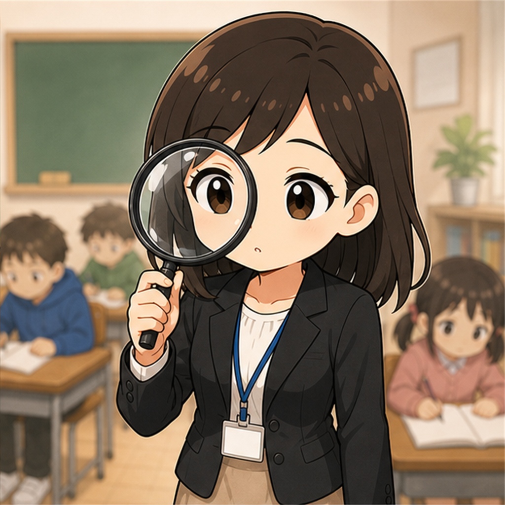 生徒の様子を観察する教師のイラスト