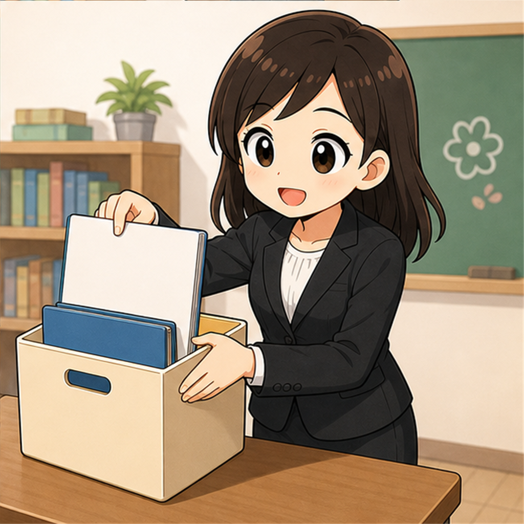 メモを取りながら保護者の話を聞く教員