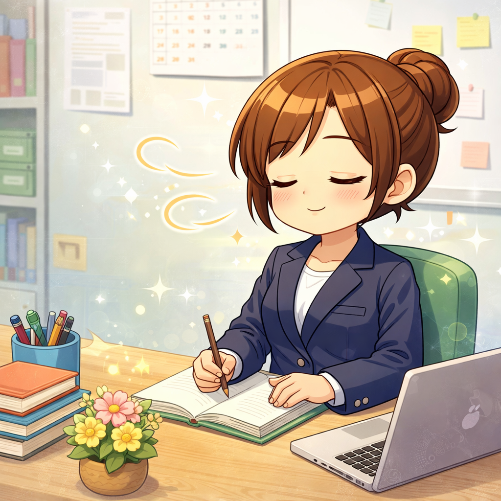 優先順位を考えている先生のイメージ