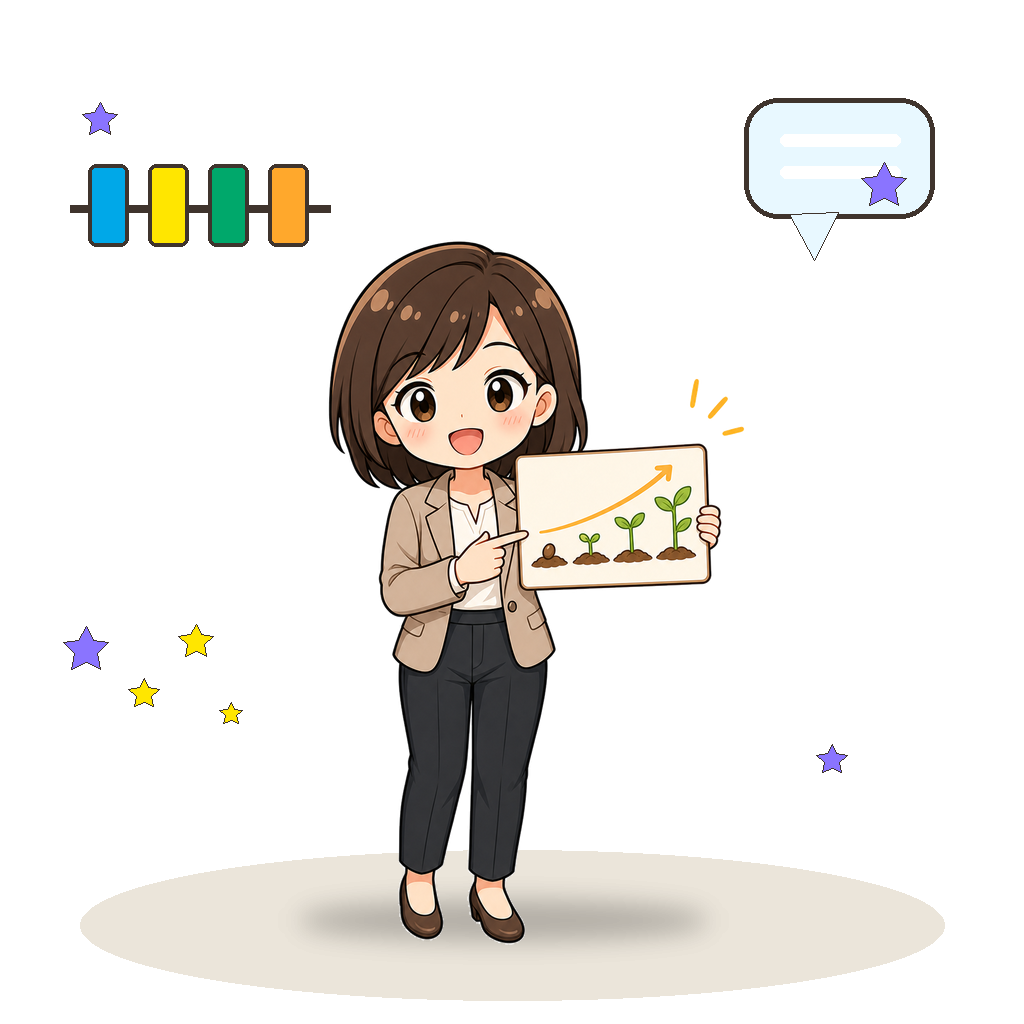 生徒の成長を見守る教師のイラスト