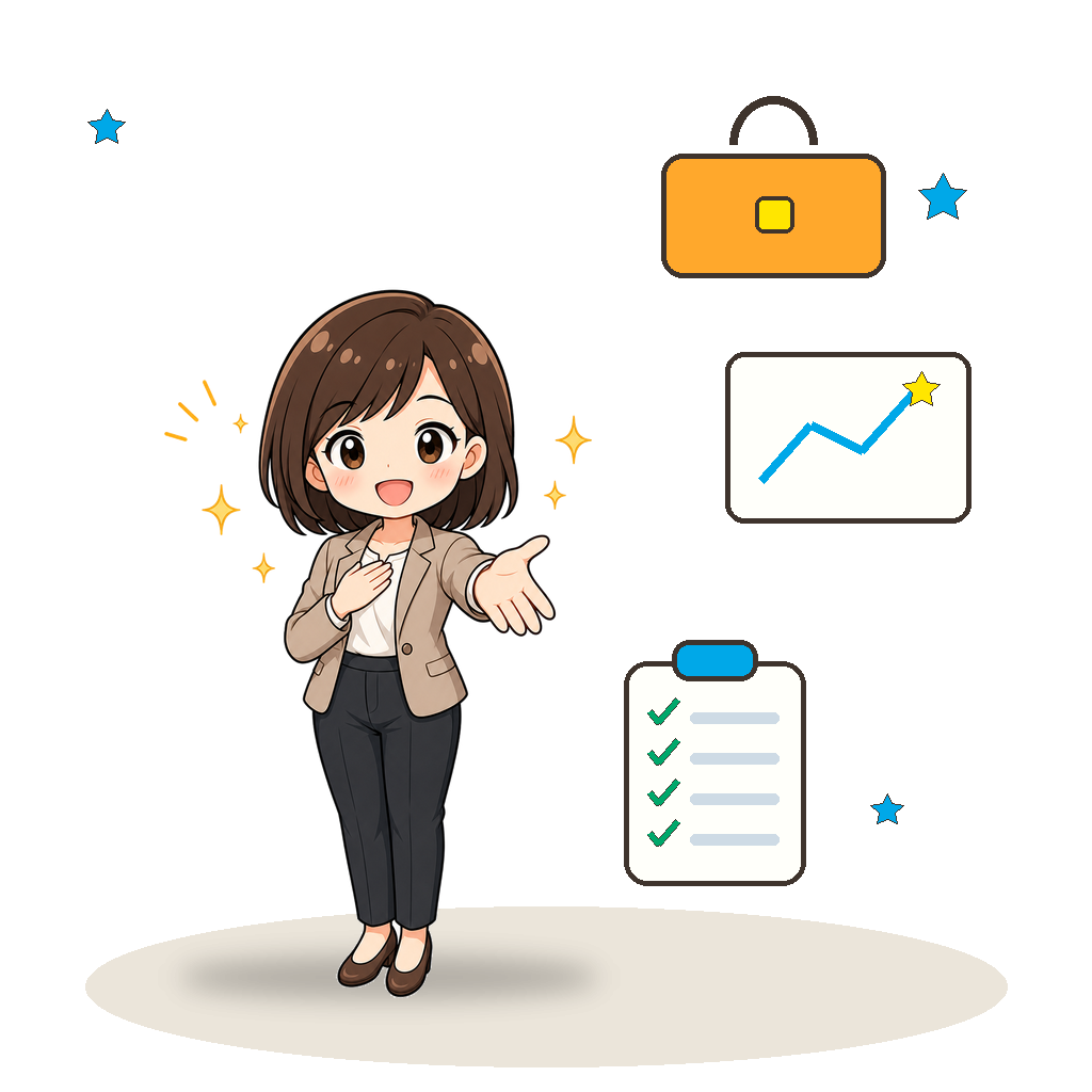 手を差し出して案内するイラスト