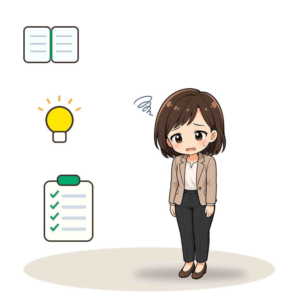 わかりやすい例を示す教師のイラスト
