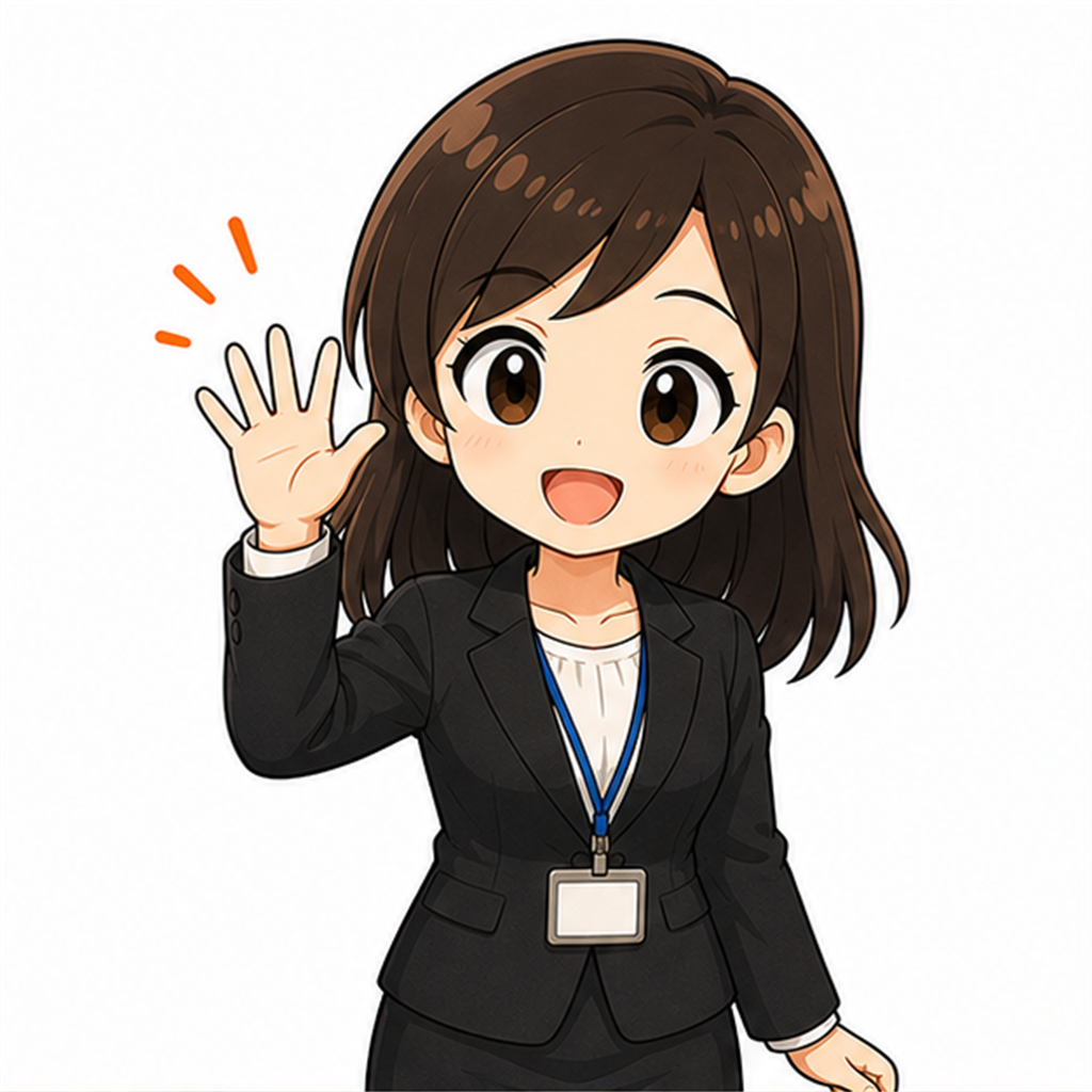 追加 CTA 女性教師 手を振る