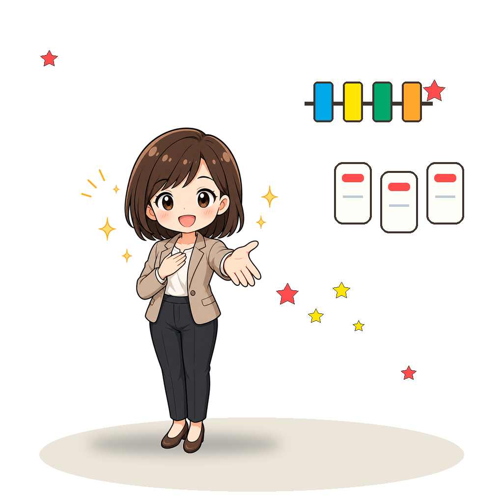 手を差し出しながらつながりを示す先生の様子