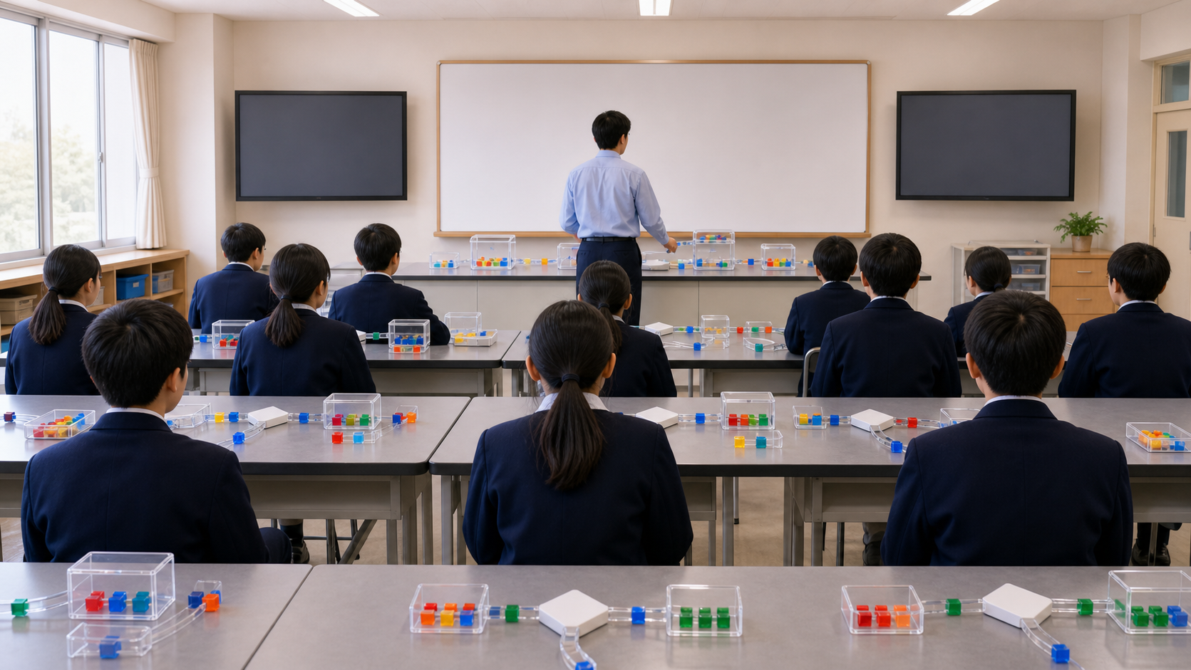変数と条件分岐を学ぶ授業の教室の様子