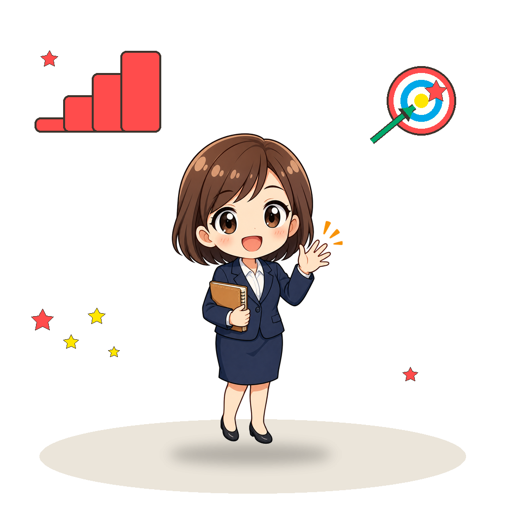 最初の一歩を案内する女性教師