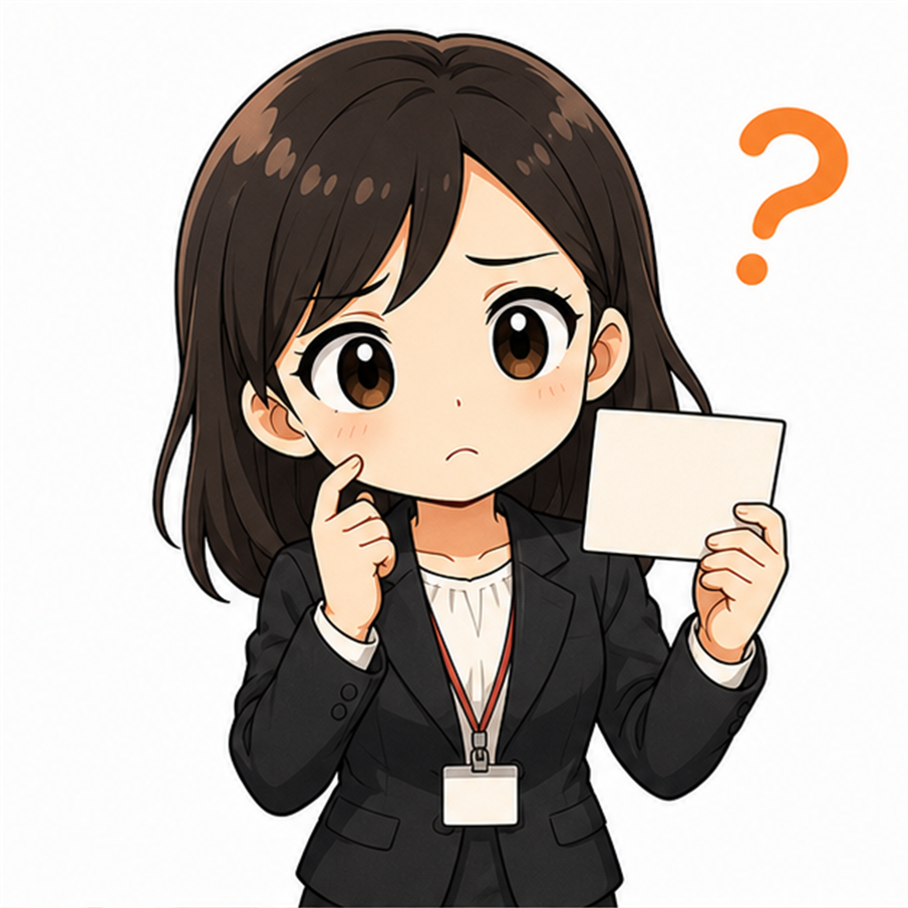 紙を持ち疑問を示す女性教師