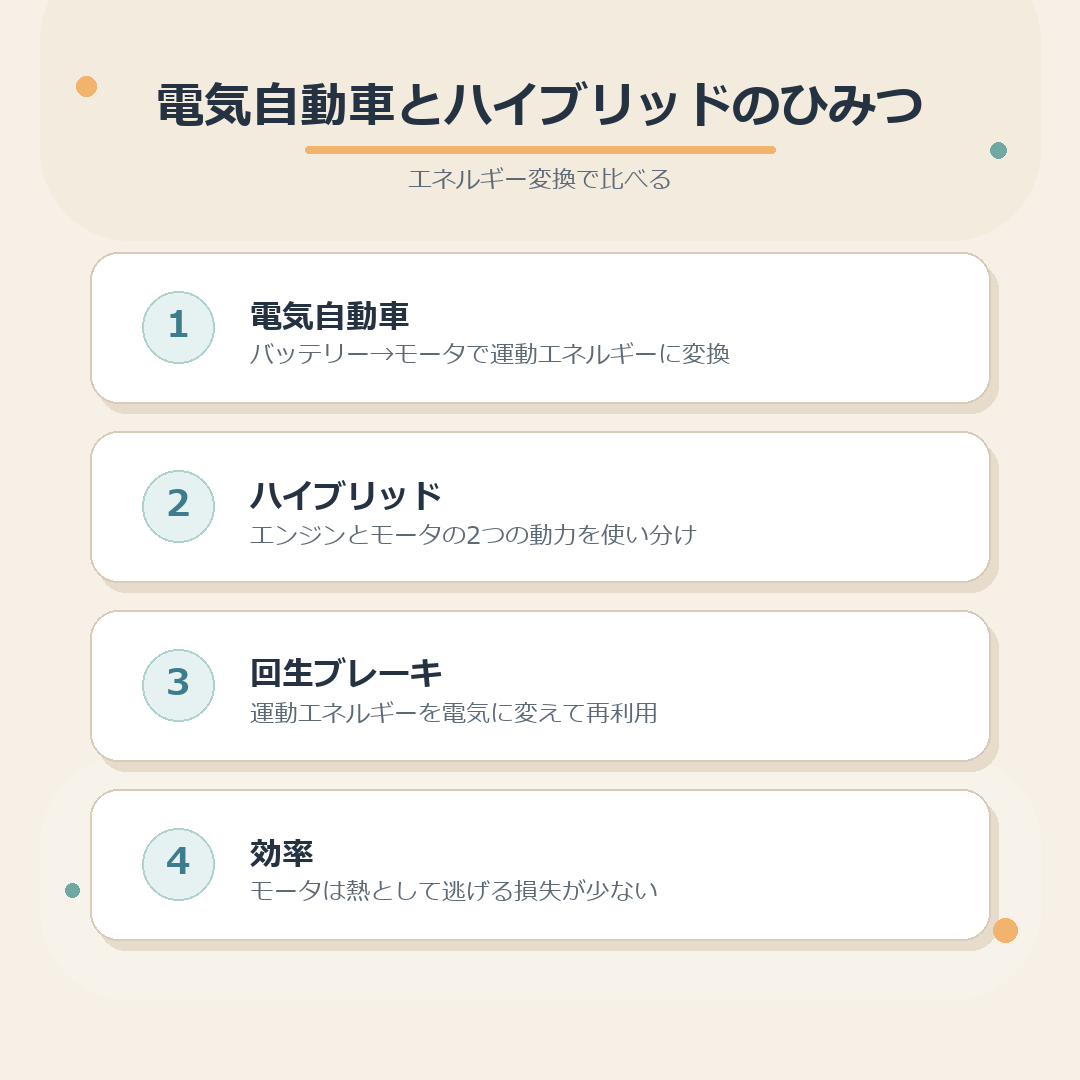 電気自動車とハイブリッドのまとめ図解